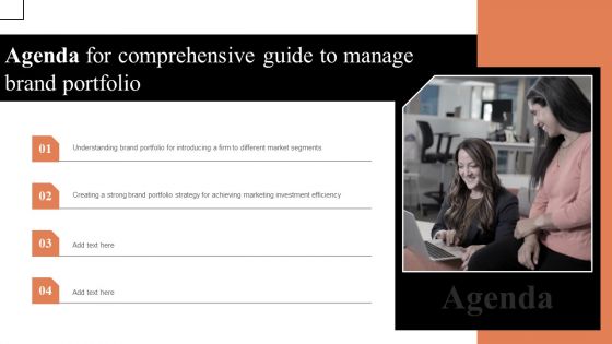 Agenda For Comprehensive Guide To Manage Brand Portfolio Ideas PDF