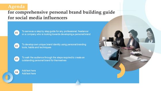 Agenda For Comprehensive Personal Brand Building Guide For Social Media Influencers Mockup PDF