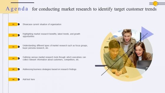 Agenda For Conducting Market Research To Identify Target Customer Trends Ppt PowerPoint Presentation File Inspiration PDF