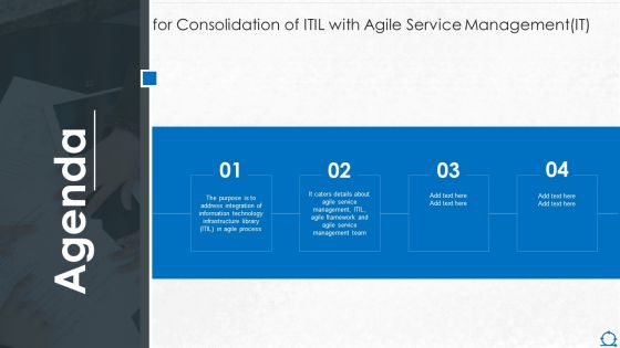 Agenda For Consolidation Of ITIL With Agile Service Management IT Pictures PDF