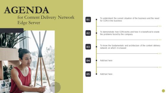 Agenda For Content Delivery Network Edge Server Designs PDF