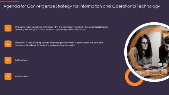Agenda For Convergence Strategy For Information And Operational Technology Sample PDF