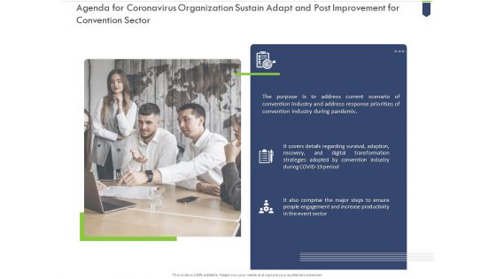 Agenda For Coronavirus Organization Sustain Adapt And Post Improvement For Convention Sector Rules PDF Agenda For Coronavirus Organization Sustain Adapt And Post Improvement For Convention Sector Rules PDF