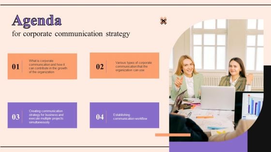 Agenda For Corporate Communication Strategy Professional PDF