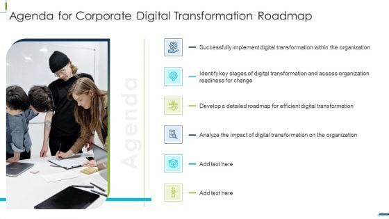 Agenda For Corporate Digital Transformation Roadmap Rules PDF