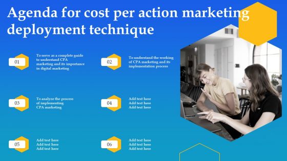 Agenda For Cost Per Action Marketing Deployment Technique Ppt Show Styles PDF