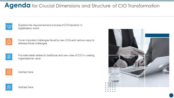 Agenda For Crucial Dimensions And Structure Of CIO Transformation Sample PDF
