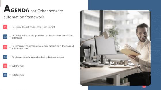 Agenda For Cyber Security Automation Framework Icons PDF