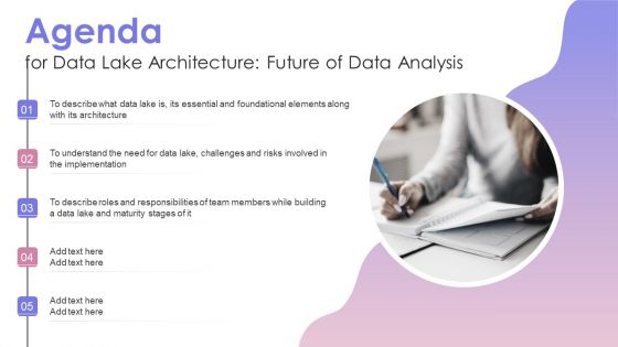 Agenda For Data Lake Architecture Future Of Data Analysis Brochure PDF