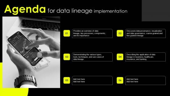 Agenda For Data Lineage Implementation Structure PDF