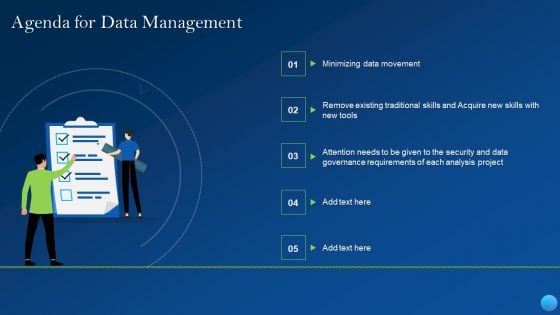 Agenda For Data Management Graphics PDF