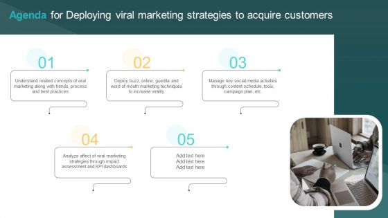 Agenda For Deploying Viral Marketing Strategies To Acquire Customers Sample PDF