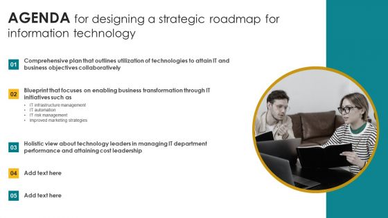 Agenda For Designing A Strategic Roadmap For Information Technology Template PDF