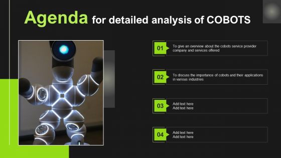 Agenda For Detailed Analysis Of COBOTS Topics PDF