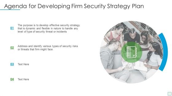 Agenda For Developing Firm Security Strategy Plan Clipart PDF