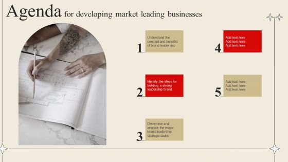 Agenda For Developing Market Leading Businesses Themes PDF