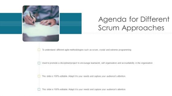 Agenda For Different Scrum Approaches Summary PDF