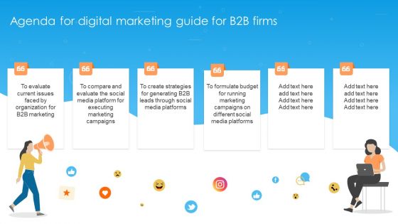 Agenda For Digital Marketing Guide For B2B Firms Slides PDF