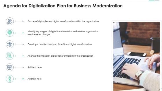 Agenda For Digitalization Plan For Business Modernization Template PDF