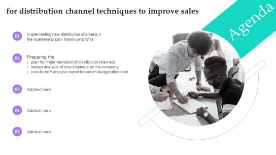 Agenda For Distribution Channel Techniques To Improve Sales Microsoft PDF