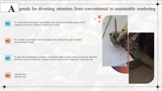 Agenda For Diverting Attention From Conventional To Sustainable Marketing Structure PDF