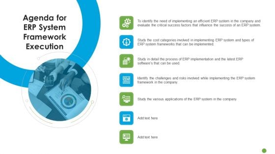 Agenda For ERP System Framework Execution Ppt Layouts Graphics Example PDF