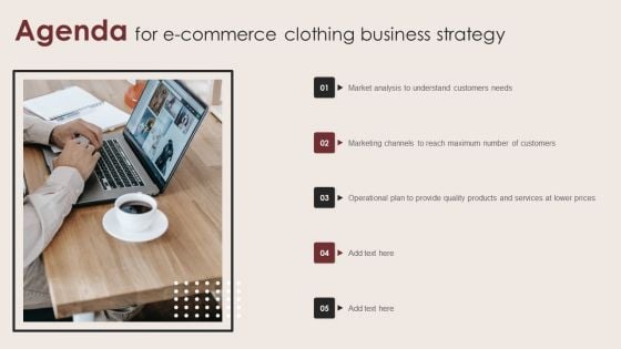 Agenda For E Commerce Clothing Business Strategy Template PDF