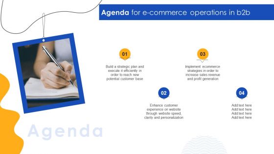 Agenda For E Commerce Operations In B2b Structure PDF