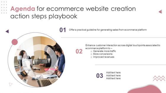 Agenda For Ecommerce Website Creation Action Steps Playbook Formats PDF