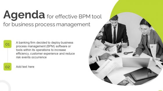 Agenda For Effective BPM Tool For Business Process Management Icons PDF