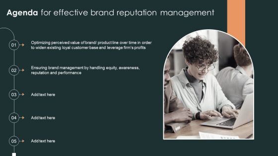 Agenda For Effective Brand Reputation Management Graphics PDF