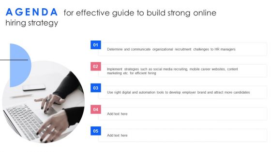 Agenda For Effective Guide To Build Strong Online Hiring Strategy Structure PDF Agenda For Effective Guide To Build Strong Online Hiring Strategy Structure PDF