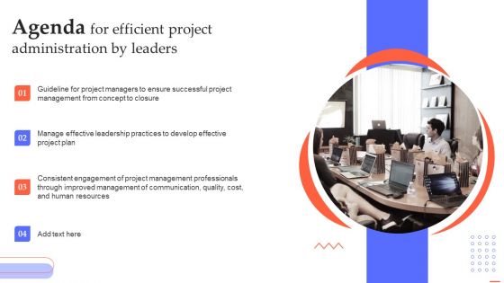 Agenda For Efficient Project Administration By Leaders Elements PDF