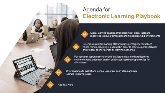 Agenda For Electronic Learning Playbook Structure PDF