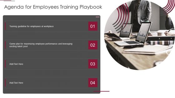 Agenda For Employees Training Playbook Demonstration PDF