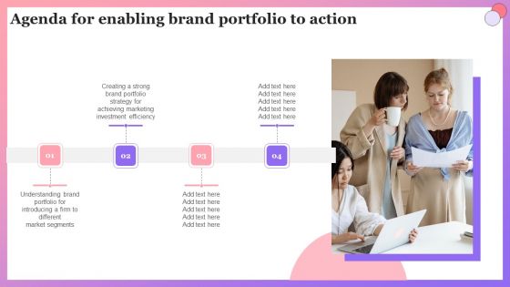 Agenda For Enabling Brand Portfolio To Action Ppt Ideas Diagrams PDF