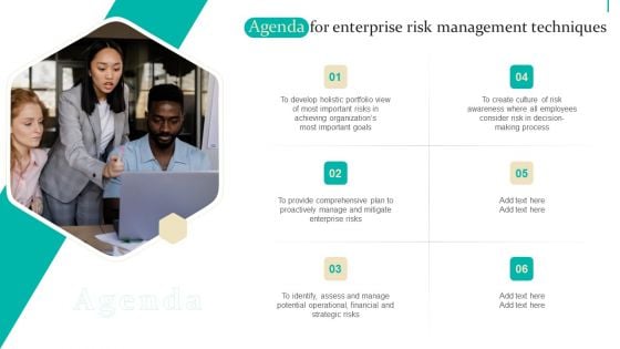 Agenda For Enterprise Risk Management Techniques Brochure PDF