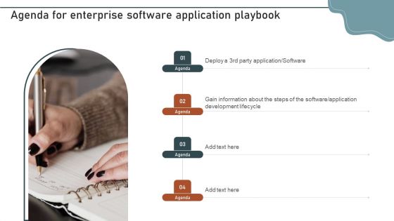 Agenda For Enterprise Software Application Playbook Download PDF