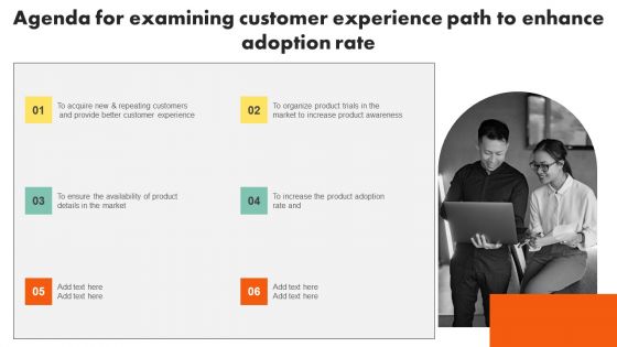 Agenda For Examining Customer Experience Path To Enhance Adoption Rate Information PDF