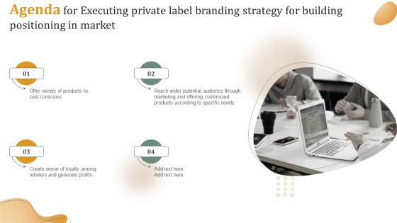 Agenda For Executing Private Label Branding Strategy For Building Positioning In Market Infographics PDF