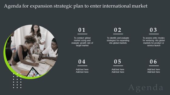 Agenda For Expansion Strategic Plan To Enter International Market Background PDF