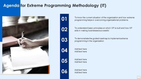 Agenda For Extreme Programming Methodology IT Formats PDF