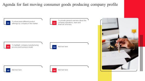 Agenda For Fast Moving Consumer Goods Producing Company Profile Rules PDF