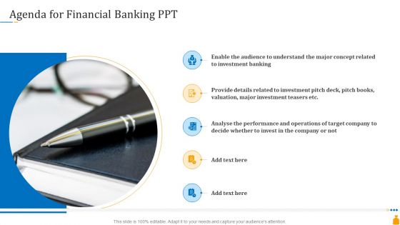 Agenda For Financial Banking PPT Ppt Infographics Backgrounds PDF