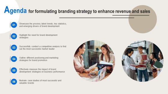 Agenda For Formulating Branding Strategy To Enhance Revenue And Sales Mockup PDF