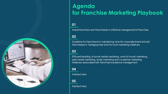 Agenda For Franchise Marketing Playbook Themes PDF