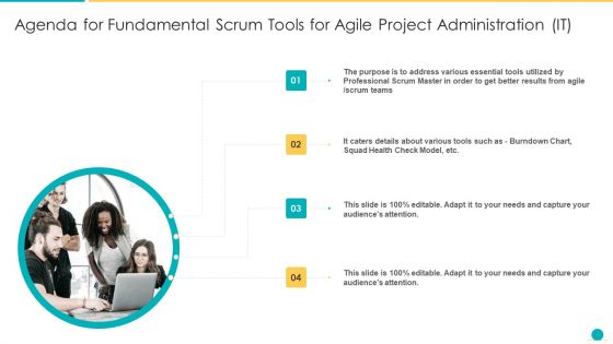Agenda For Fundamental Scrum Tools For Agile Project Administration IT Ideas PDF