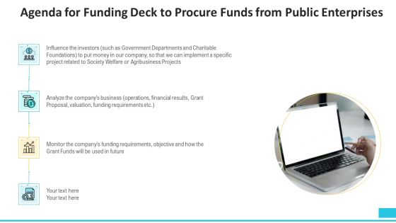 Agenda For Funding Deck To Procure Funds From Public Enterprises Topics PDF Agenda For Funding Deck To Procure Funds From Public Enterprises Topics PDF