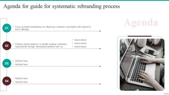 Agenda For Guide For Systematic Rebranding Process Brochure PDF