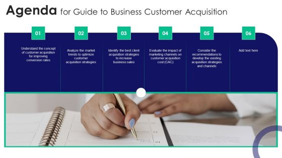 Agenda For Guide To Business Customer Acquisition Microsoft PDF